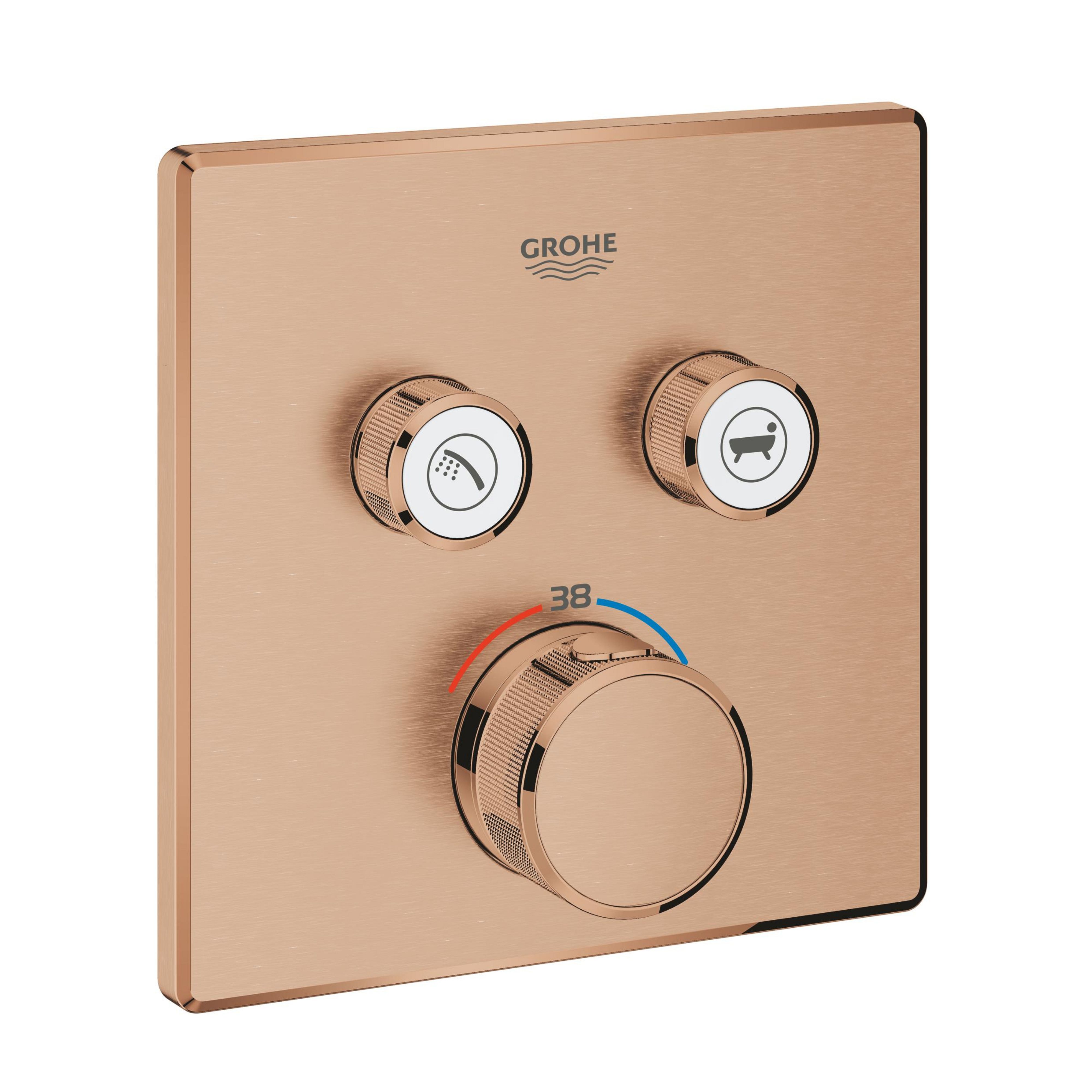 Darmowa Dostawa - Bateria wannowo-prysznicowa podtynkowa z termostatem brushed warm sunset Grohe Grohtherm SmartControl 29124DL0