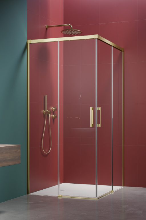 Darmowa Dostawa - Drzwi prysznicowe 80 cm rozsuwane złoty szczotkowany/szkło przezroczyste Radaway Idea 6 Brushed Light Gold KDD 3870619801R