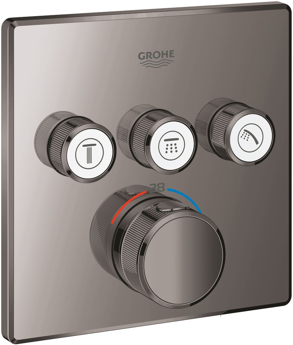 Darmowa Dostawa - Bateria wannowo-prysznicowa podtynkowa z termostatem hard graphite Grohe Grohtherm SmartControl 29126A00