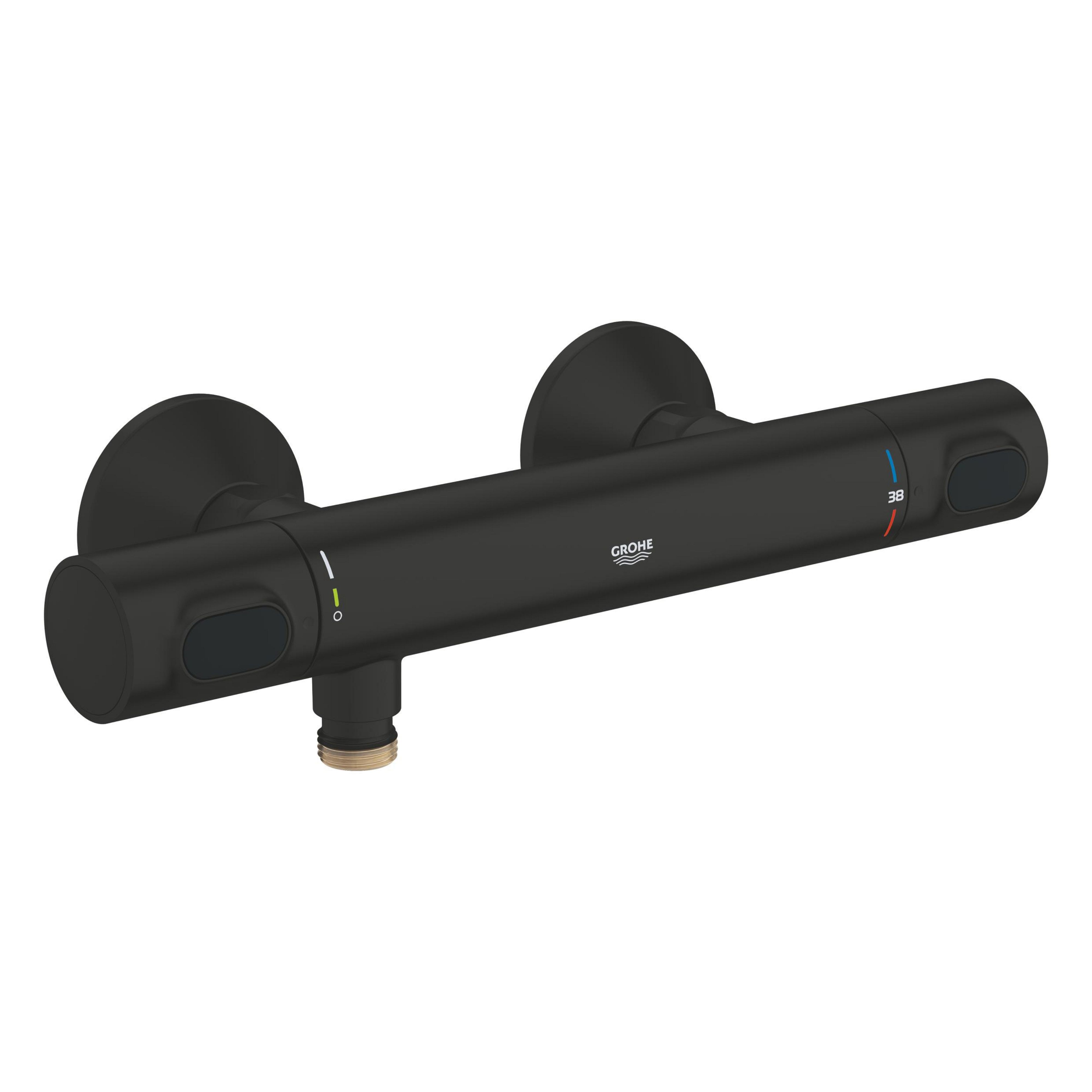 Darmowa Dostawa - Bateria prysznicowa ścienna z termostatem czarna Grohe Precision Flow 348402430