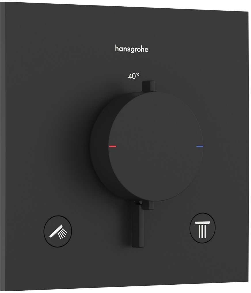 Darmowa Dostawa - Bateria wannowo-prysznicowa podtynkowa z termostatem czarna Hansgrohe Ecostat Comfort E 33711670