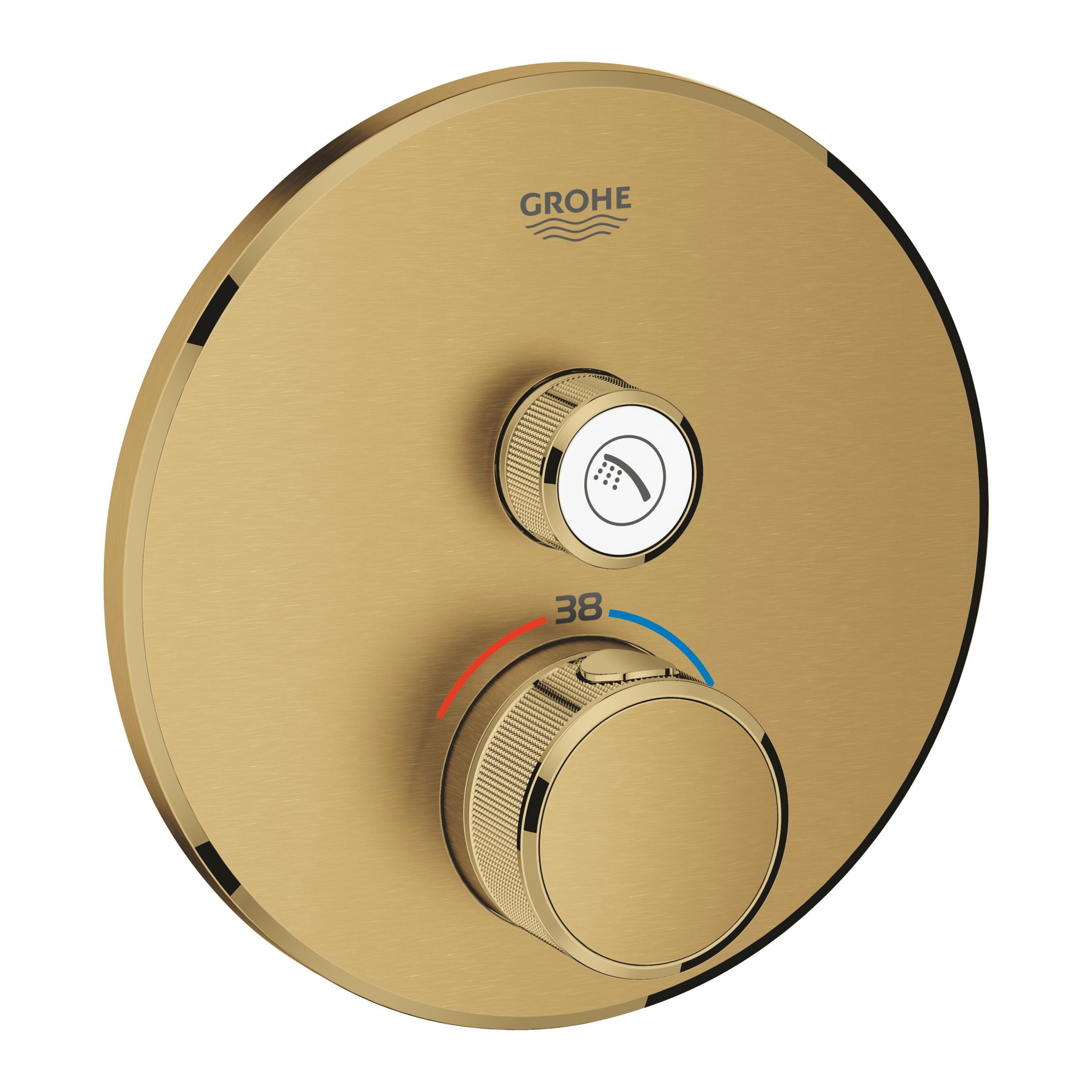 Darmowa Dostawa - Bateria prysznicowa podtynkowa z termostatem brushed cool sunrise Grohe Grohtherm SmartControl 29118GN0