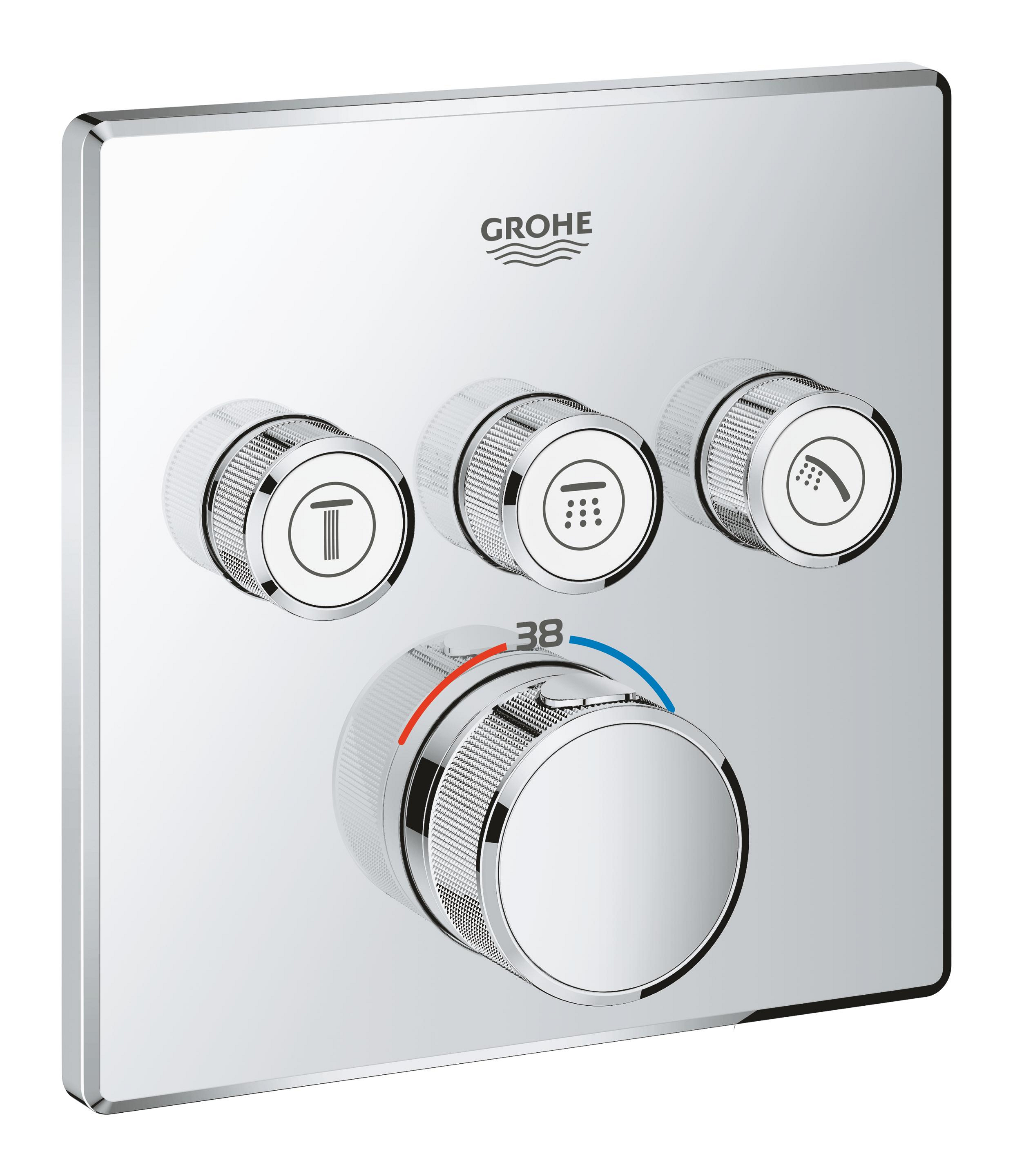 Darmowa Dostawa - Bateria wannowo-prysznicowa podtynkowa z termostatem starlight chrome Grohe Grohtherm SmartControl 29126000