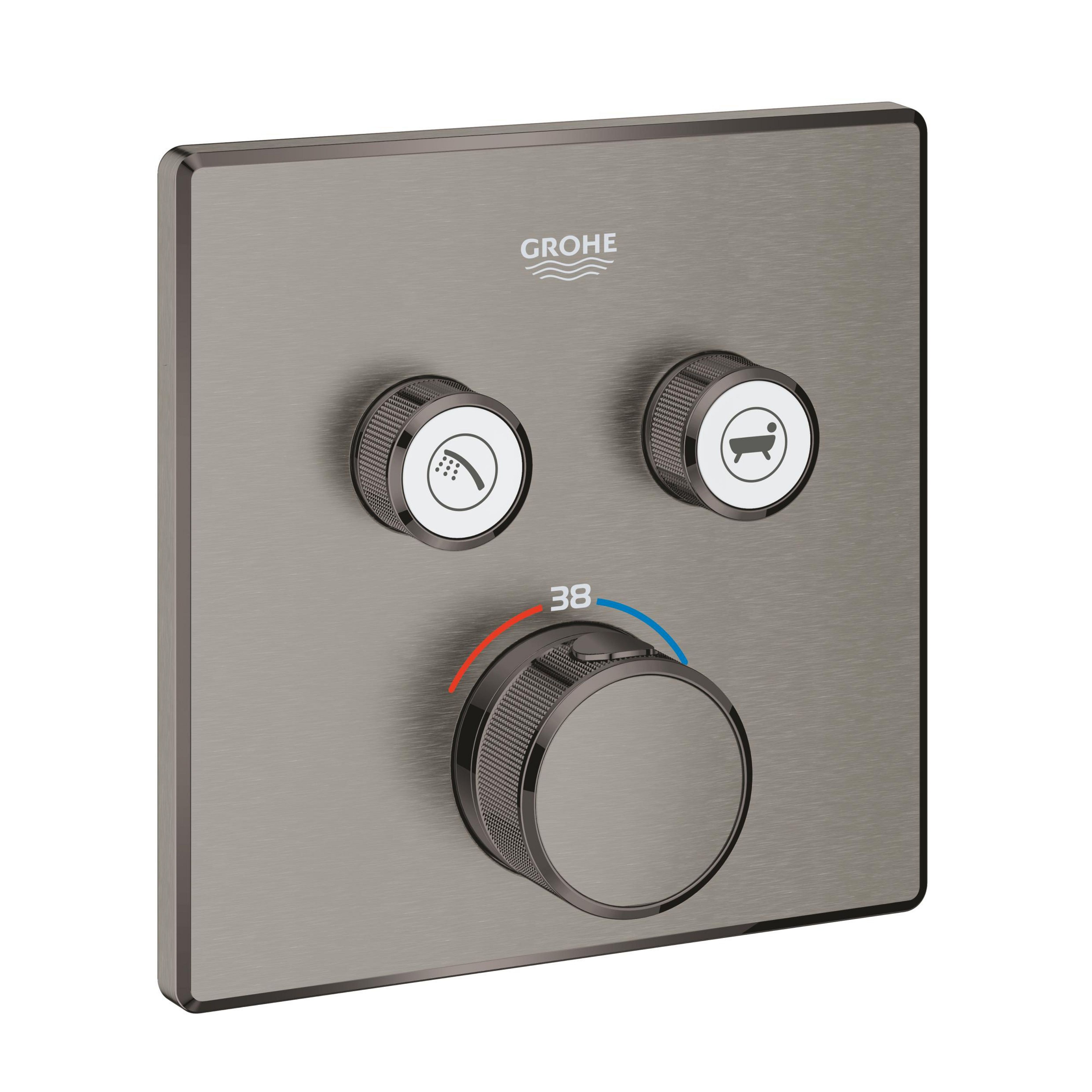 Darmowa Dostawa - Bateria wannowo-prysznicowa podtynkowa z termostatem brushed hard graphite Grohe Grohtherm SmartControl 29124AL0
