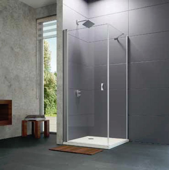 Darmowa Dostawa - Drzwi prysznicowe 80 cm uchylne srebrny mat/szkło przezroczyste Huppe Design Pure 4-kąt 8P0604087322