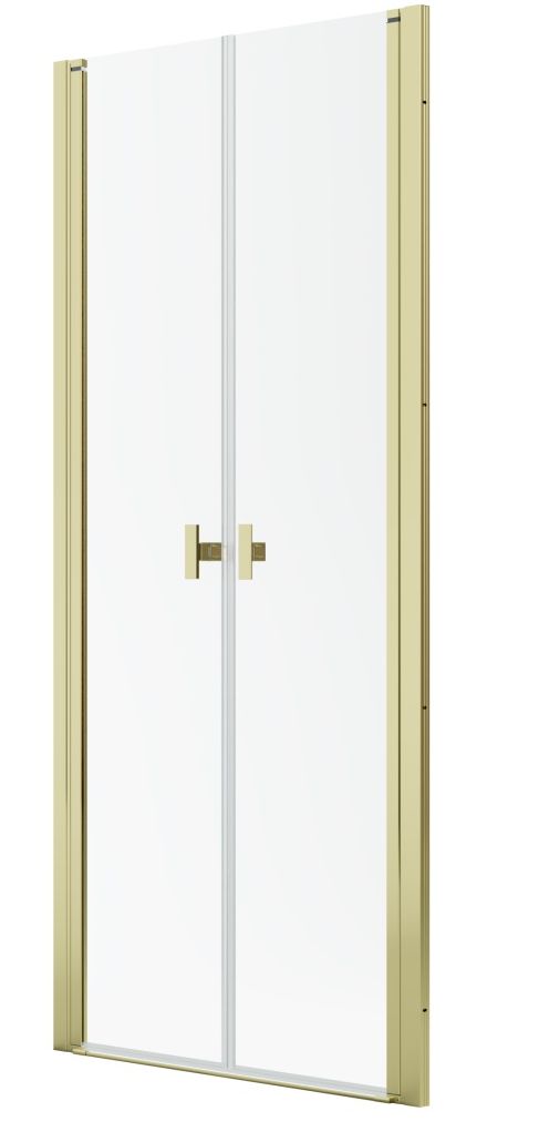 Darmowa Dostawa - Drzwi prysznicowe 80 cm uchylne złoty połysk/szkło przezroczyste Radaway Nes Gold DWD I 100270800901