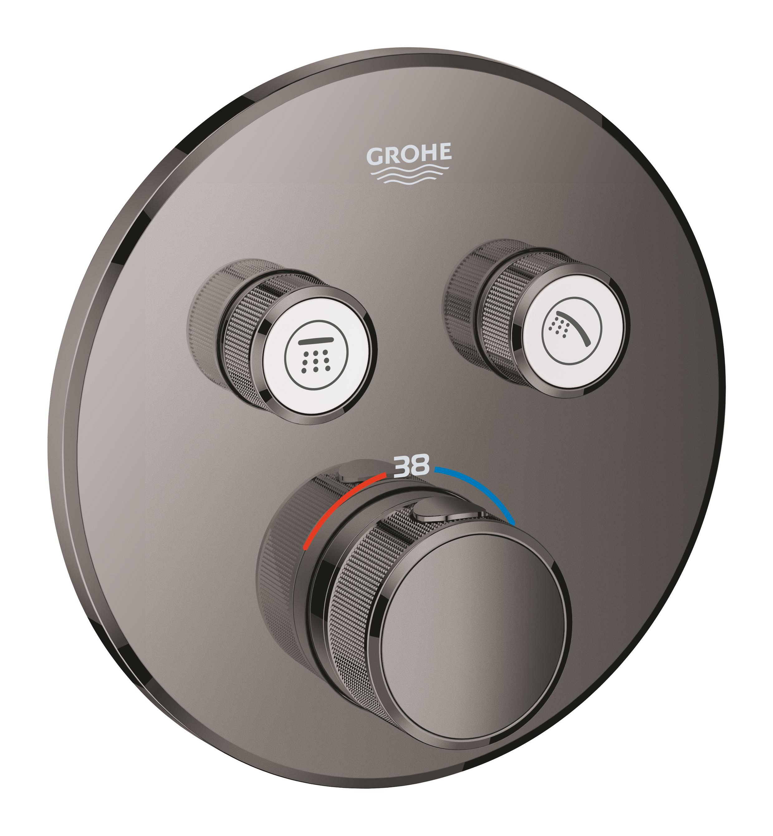 Darmowa Dostawa - Bateria wannowo-prysznicowa ścienna z termostatem hard graphite Grohe Grohtherm SmartControl 29119A00