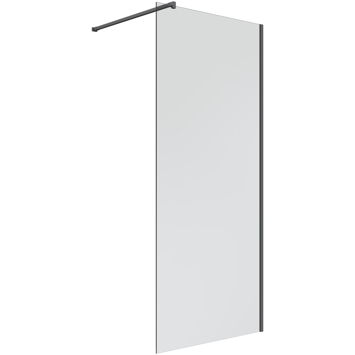 Darmowa Dostawa - Ścianka prysznicowa 80 cm czarny mat/szkło przezroczyste Oltens Bo 22000300