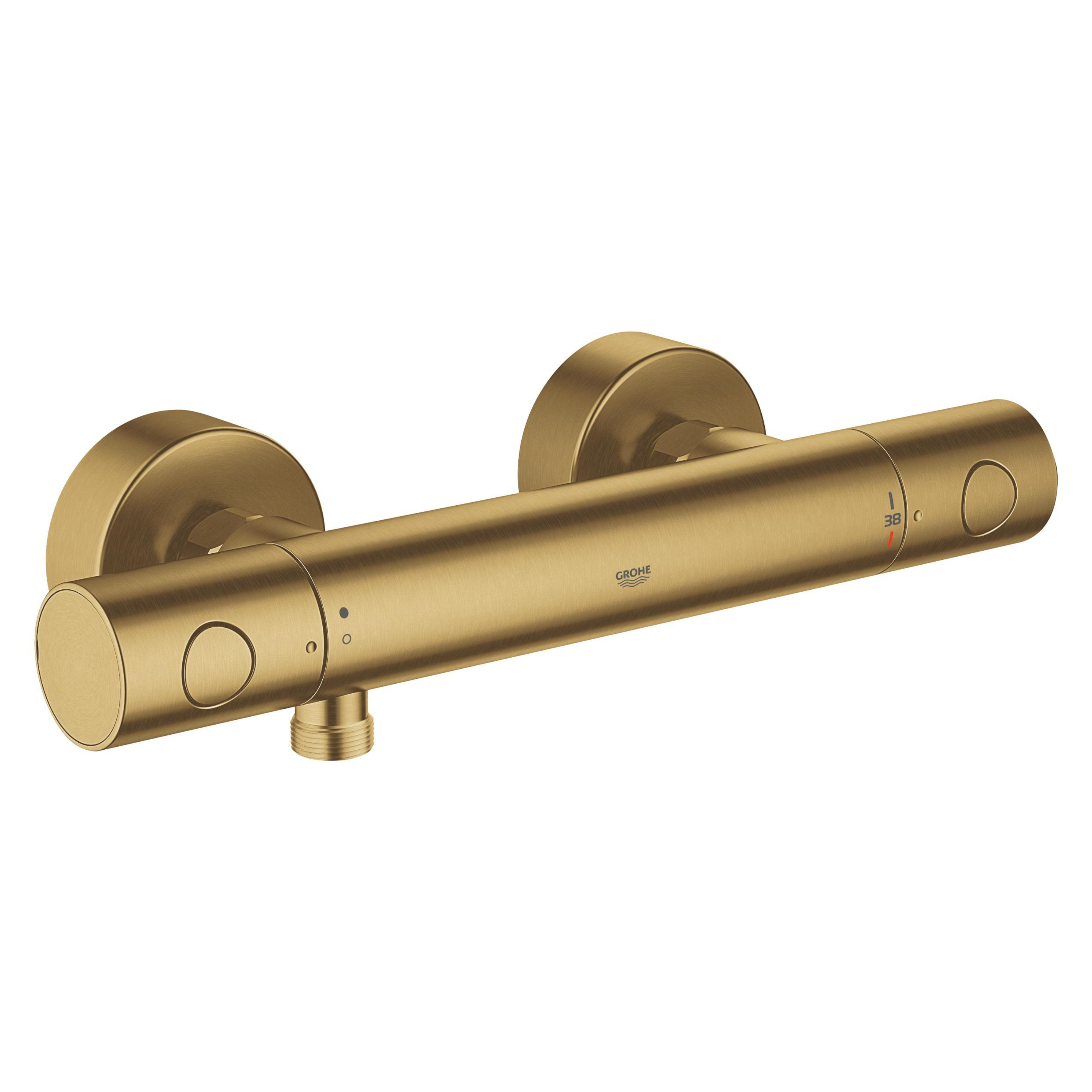 Darmowa Dostawa - Bateria prysznicowa ścienna z termostatem brushed cool sunrise Grohe Grohtherm 1000 Cosmopolitan M 34065GN2