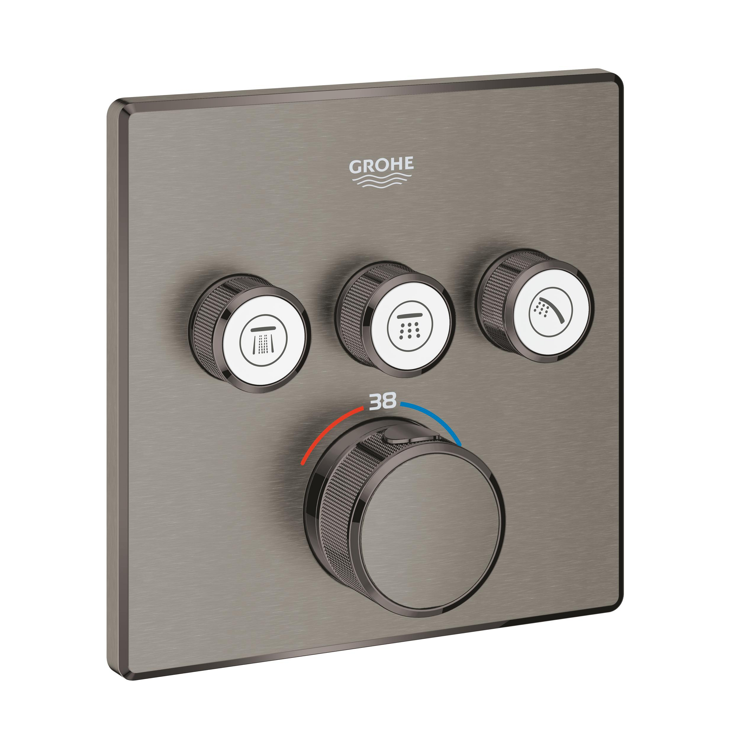 Darmowa Dostawa - Bateria wannowo-prysznicowa podtynkowa z termostatem brushed hard graphite Grohe Grohtherm SmartControl 29126AL0