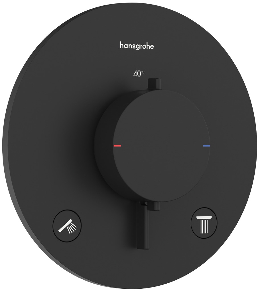 Darmowa Dostawa - Bateria wannowo-prysznicowa podtynkowa z termostatem czarna Hansgrohe Ecostat Comfort S 33715670