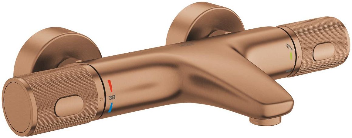 Darmowa Dostawa - Bateria wannowo-prysznicowa ścienna z termostatem brushed warm sunset Grohe Precision Feel 34788DL0