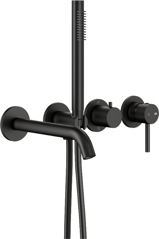 Darmowa Dostawa - Bateria wannowo-prysznicowa podtynkowa czarna KFA Armatura Moza Black 503941181
