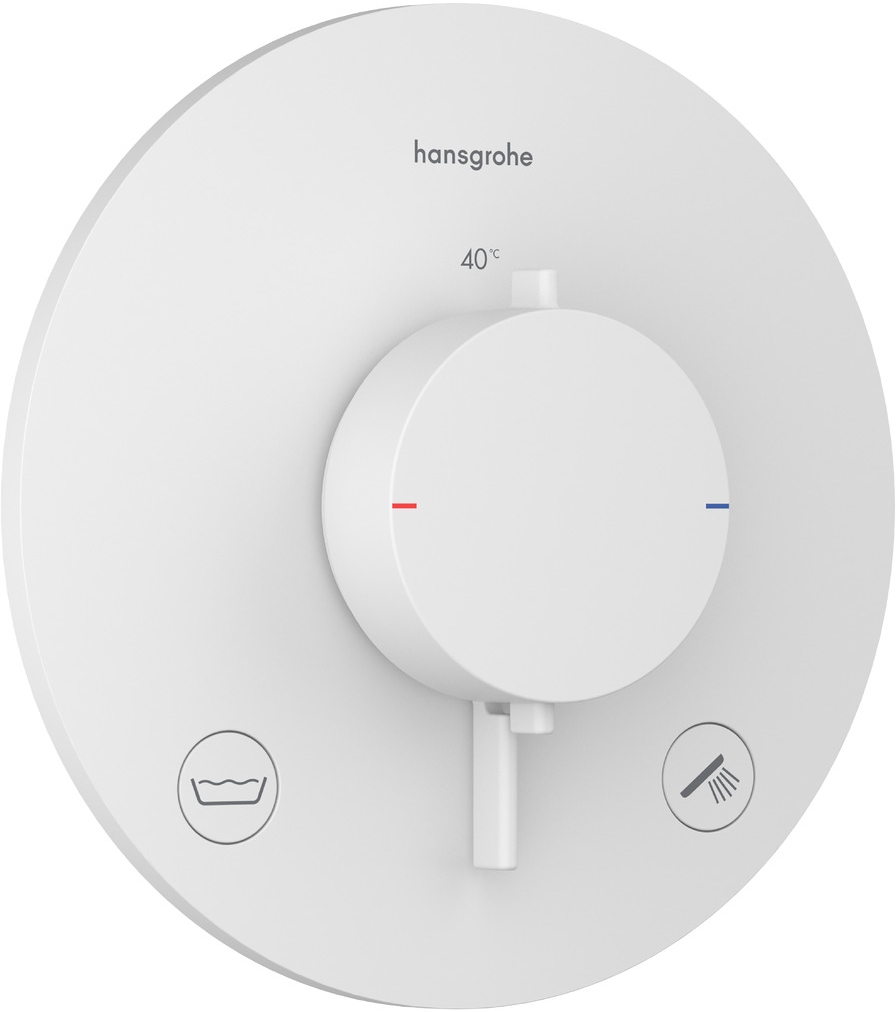 Darmowa Dostawa - Bateria wannowo-prysznicowa podtynkowa z termostatem biała Hansgrohe Ecostat Comfort S 33718700