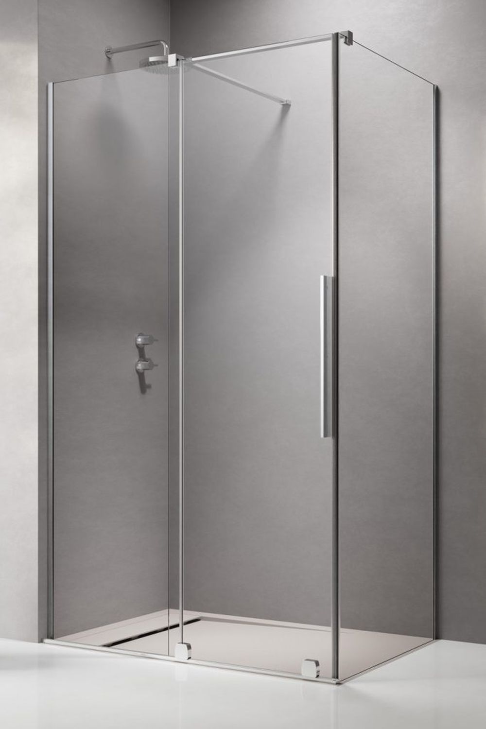 Darmowa Dostawa - Drzwi prysznicowe 110 cm uchylne chrom połysk/szkło przezroczyste Radaway Furo KDJ 101045720101L/101105300101