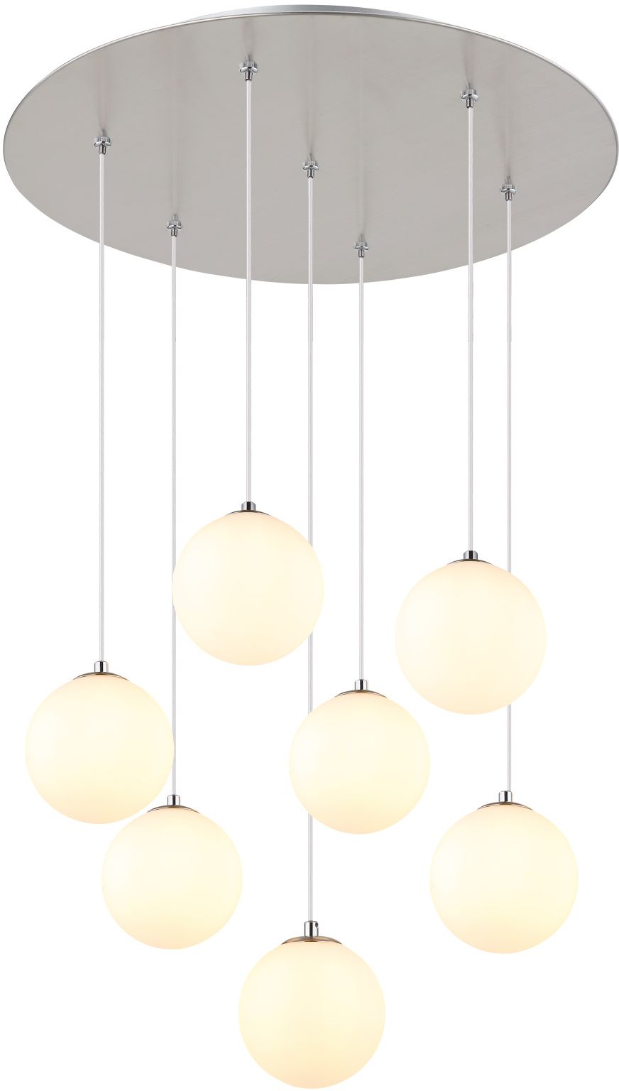 Darmowa Dostawa - Lampa wisząca 6x3.5 W biała-nikiel Globo Lighting Riha 561407H