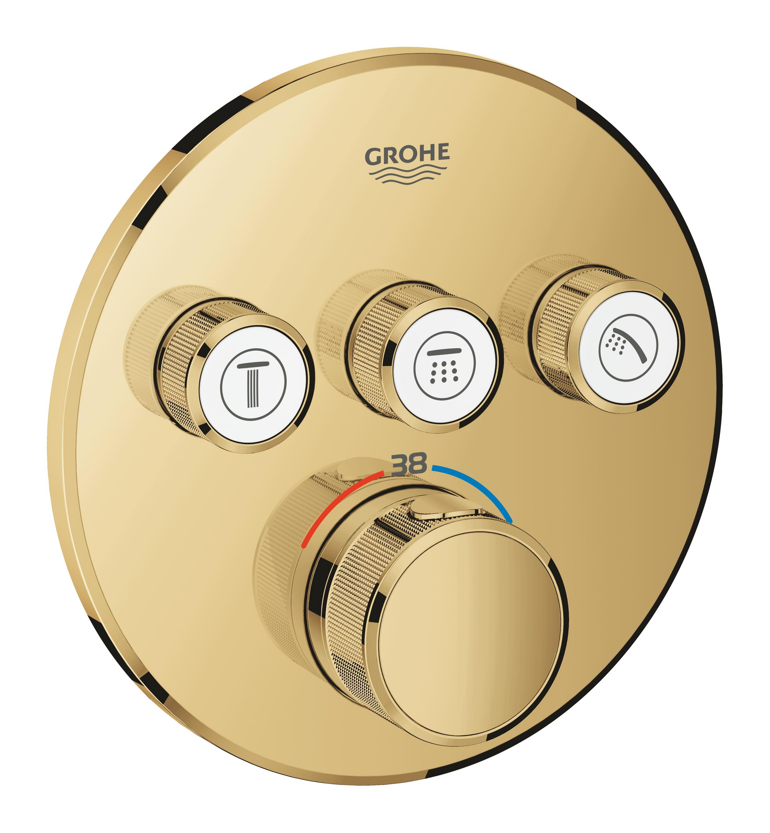 Darmowa Dostawa - Bateria wannowo-prysznicowa podtynkowa z termostatem złota Grohe Grohtherm SmartControl 29121GL0