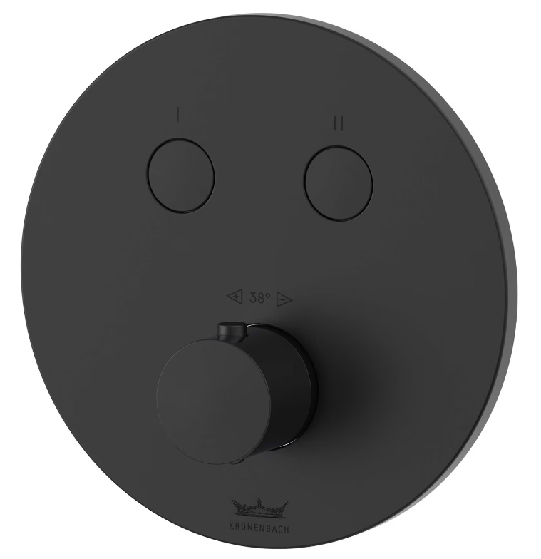 Darmowa Dostawa - Bateria wannowo-prysznicowa podtynkowa termostatyczna czarna Kronenbach Smart Push 19044002SM