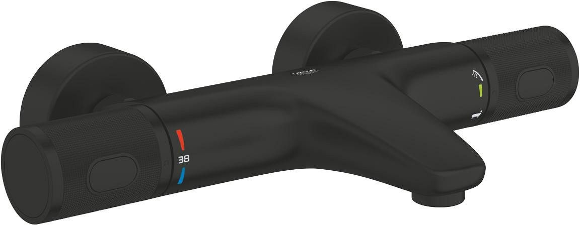 Darmowa Dostawa - Bateria wannowo-prysznicowa ścienna z termostatem czarna Grohe Precision Feel 347882430
