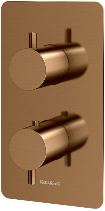 Darmowa Dostawa - Bateria wannowo-prysznicowa podtynkowa z termostatem miedź Kohlman Axel Brushed Copper QW433ABC