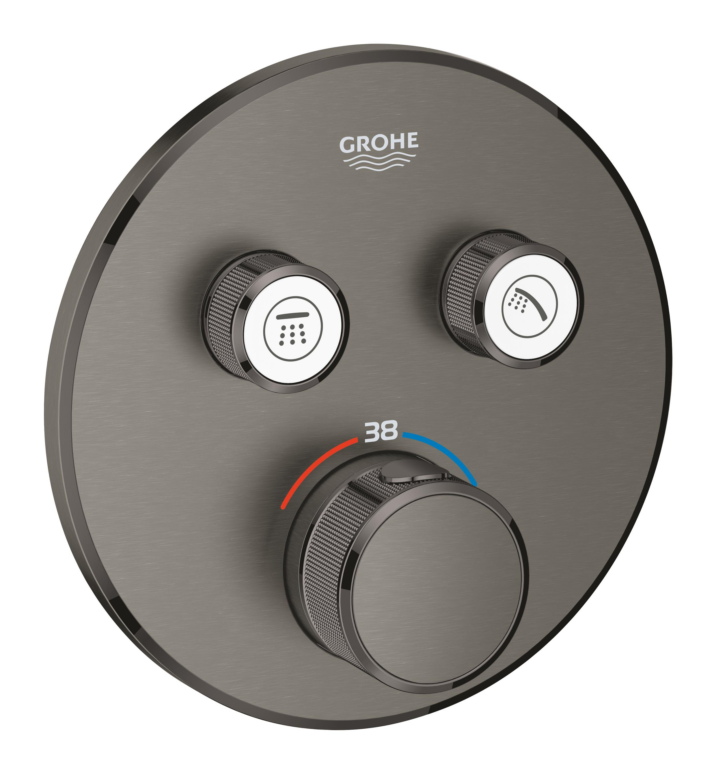 Darmowa Dostawa - Bateria wannowo-prysznicowa podtynkowa z termostatem brushed hard graphite Grohe Grohtherm SmartControl 29119AL0