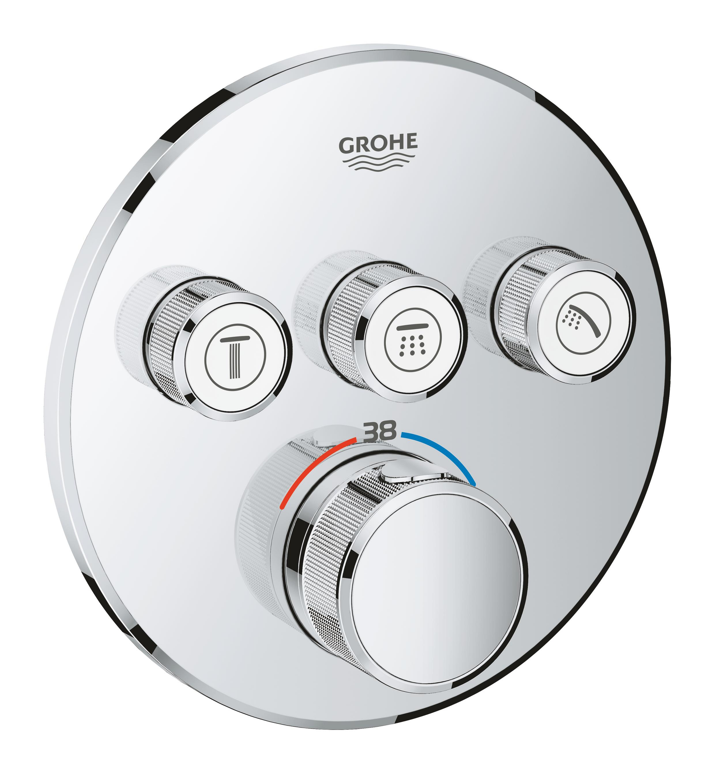 Darmowa Dostawa - Bateria wannowo-prysznicowa podtynkowa z termostatem starlight chrome Grohe Grohtherm SmartControl 29121000