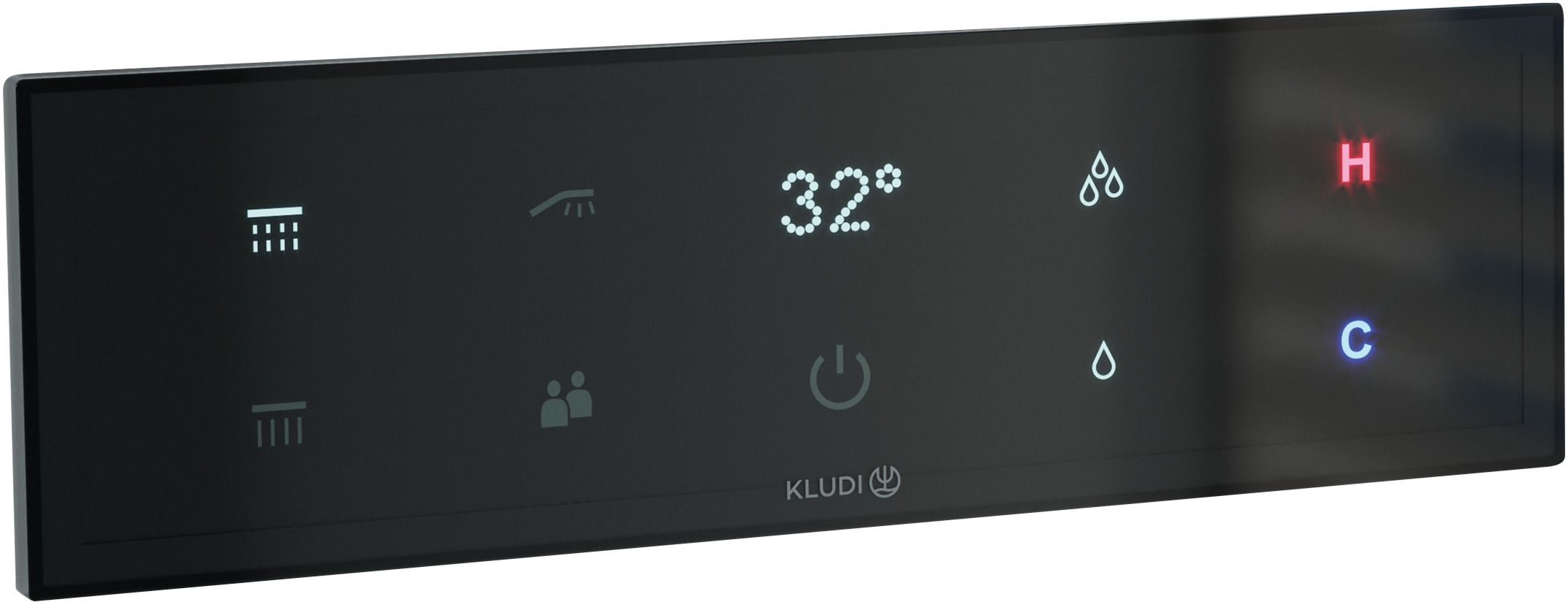Darmowa Dostawa - Bateria wannowo-prysznicowa podtynkowa termostatyczna czarna Kludi Touchtronic 38310G100