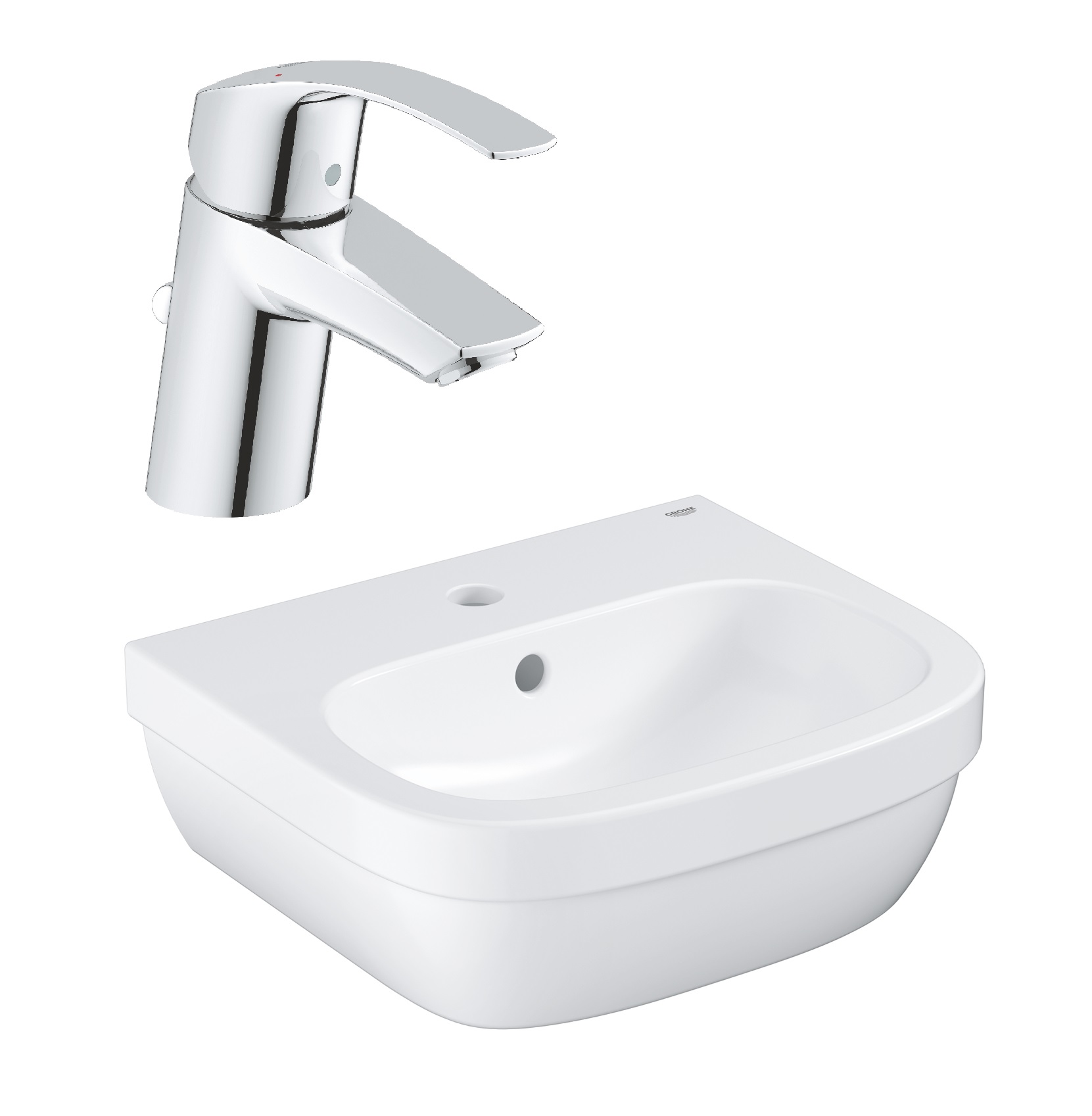 Darmowa Dostawa - Umywalka z baterią półokrągła 45x40 cm Grohe Euro Ceramic abset0715