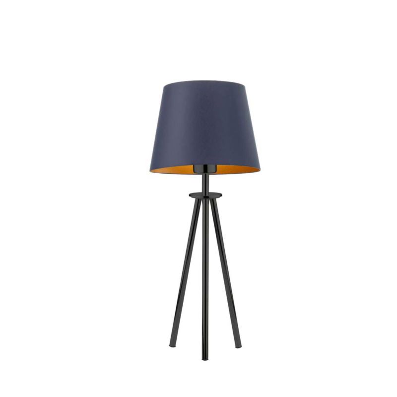 Lampka Nocna Volta Light Factory Deco Abażur Granatowy ze złotem Stożek 1xE27 1szt.