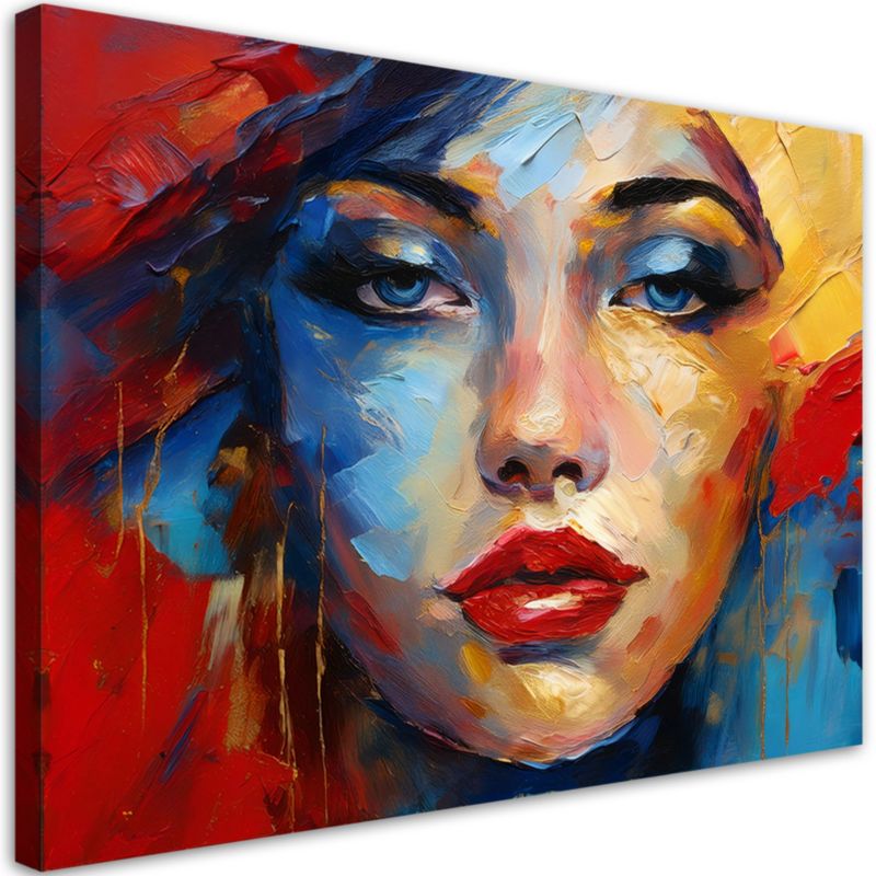 Obraz do salonu sypialni Feeby Portret Kobiety Twarz Kolorowy 100x70 cm 1szt