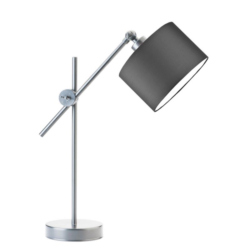 Lampka Nocna Volta Light Factory Modern Abażur Srebrny/Szary Walec 1xE27 1szt.