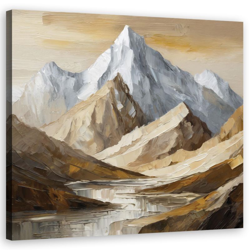Obraz do salonu sypialni Feeby Góry Pejzaż w beżu jak malowany 50x50cm 1szt