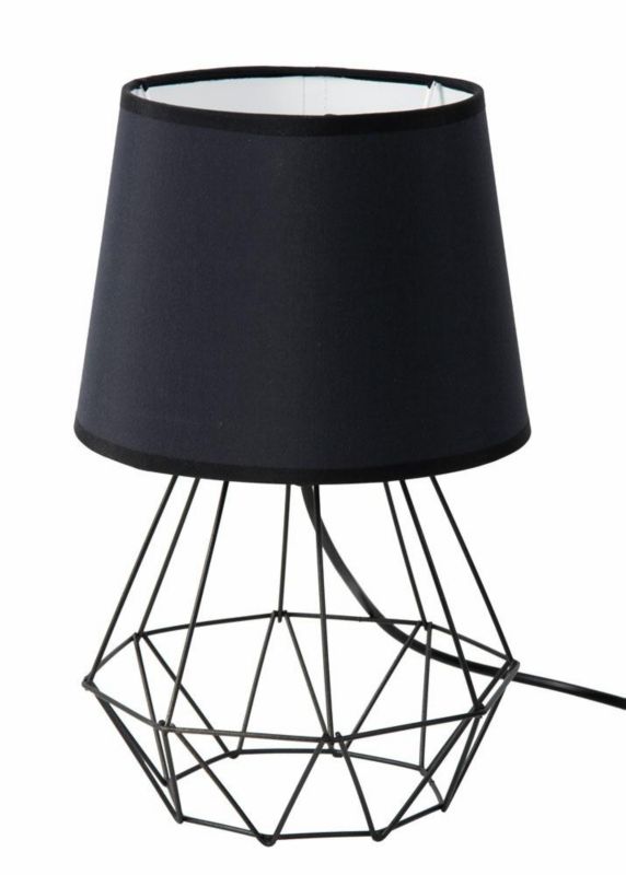 Lampka nocna stołowa BODEK Diament czarna E27 1x60W 34x20x20 cm 1 szt.