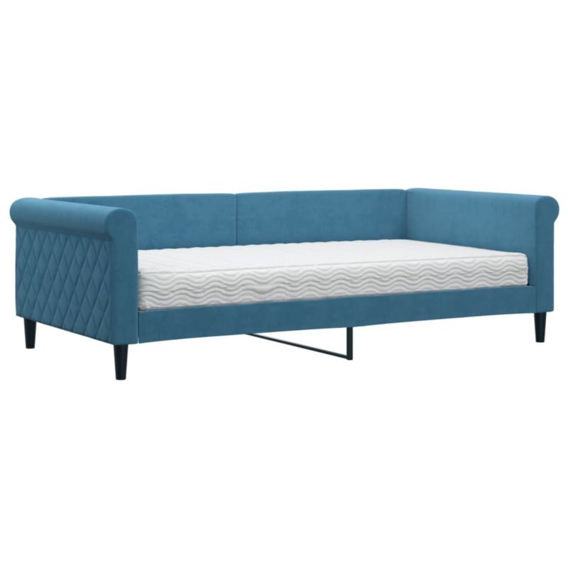 Sofa rozkładana WaszeMeble 100x200 cm Niebieski aksamit WM-3197753 1 szt.