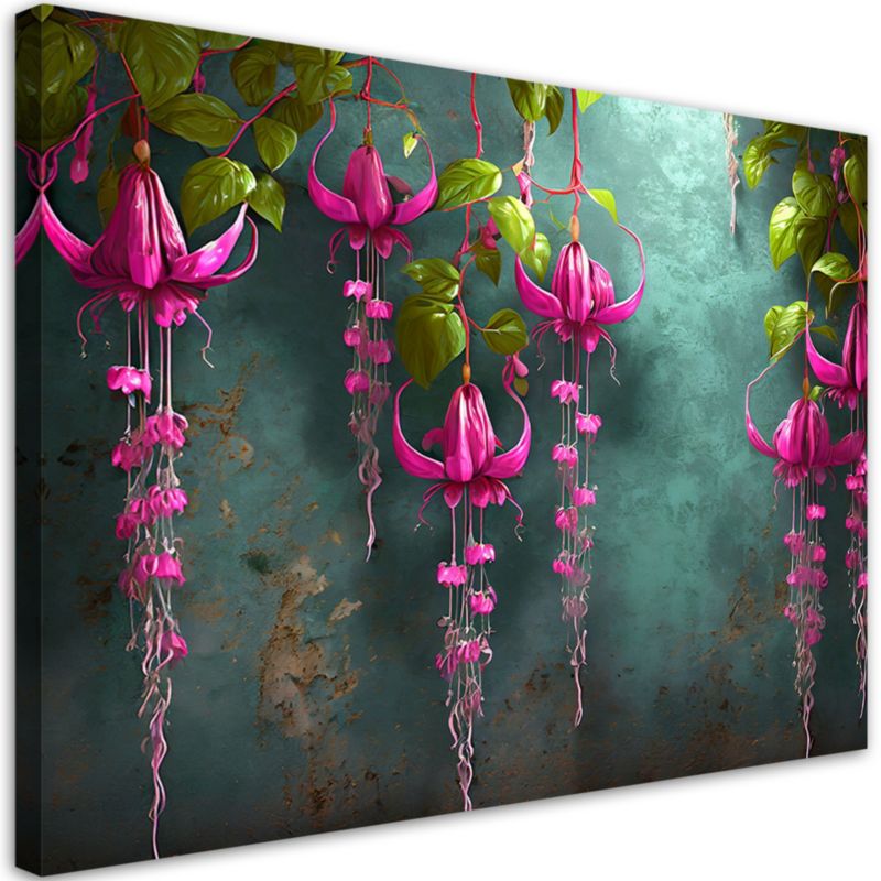 Obraz do salonu sypialni Feeby Zwisające Kwiaty Wisteria Różowy 60x40 cm 1szt