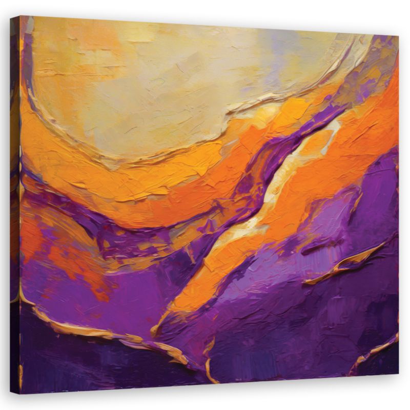 Obraz do salonu korytarza Feeby Malowana Abstrakcja Fioletowa 50x50cm 1szt