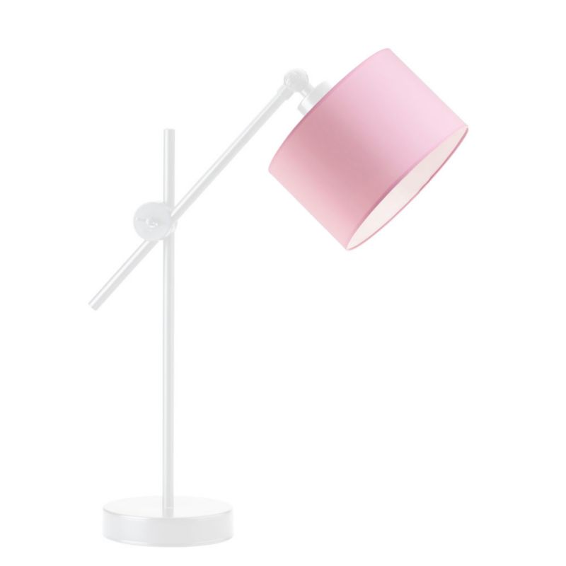 Lampka Nocna Volta Light Factory Modern Abażur Biały/Różowy Walec 1xE27 1szt.