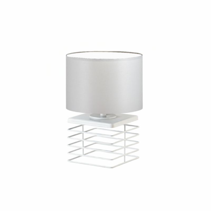 Lampka Nocna Volta Light Factory Level Abażur Biały/Jasny szary 1xE27 1szt.