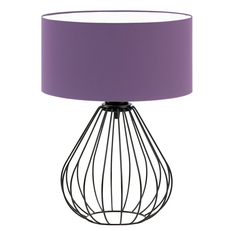Lampka Nocna Volta Light Factory Konwalia Abażur Czarny/Fioletowy 1xE27 1szt.