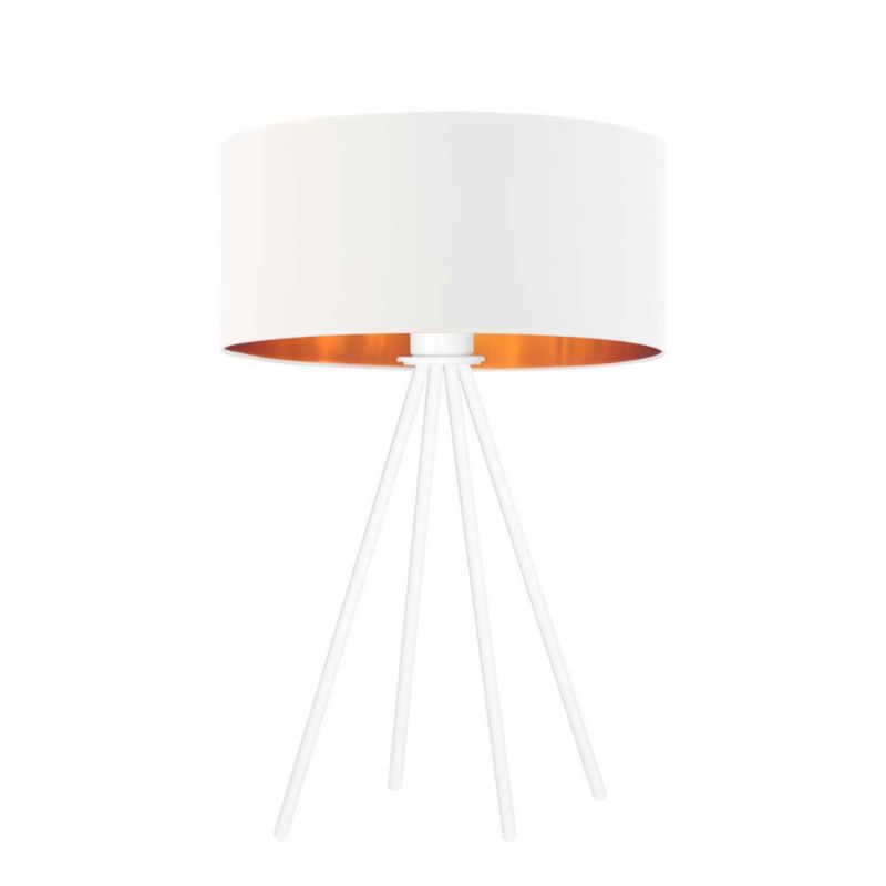 Lampka Nocna Volta Light Factory Solaris Abażur Biały/Biały ze złotem 1xE27 1szt.
