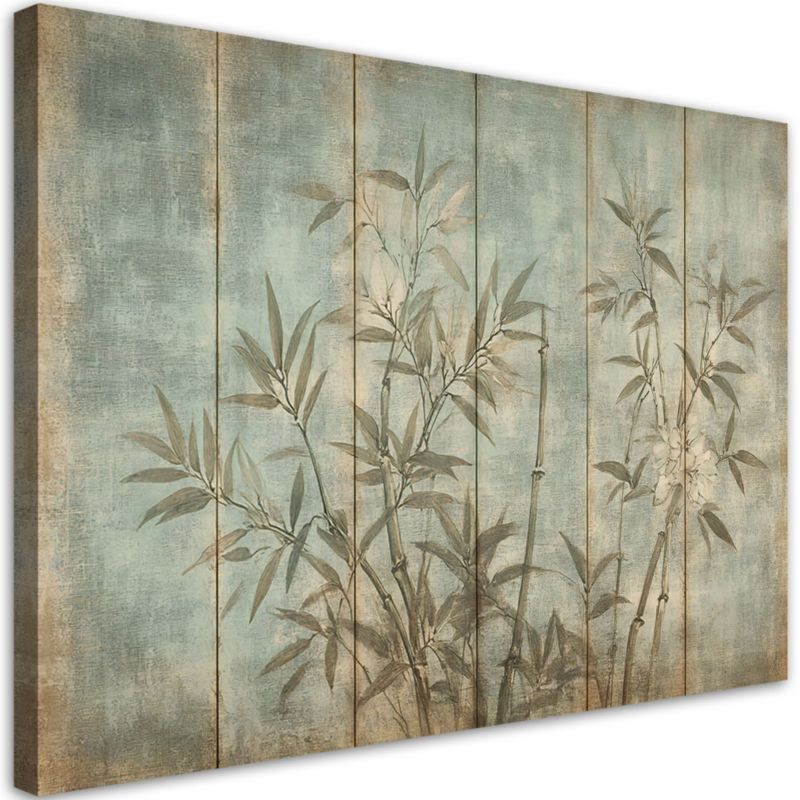 Obraz do salonu sypialni Feeby Rośliny Liście Natura Beżowy 60x40 cm 1szt