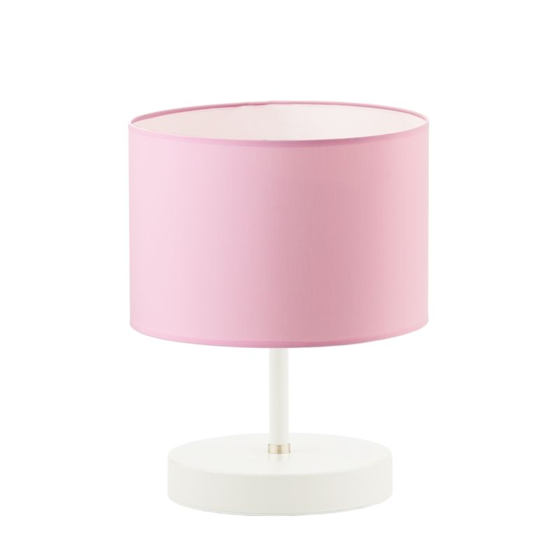 Lampka Nocna Volta Light Factory Picolo Abażur Biały/Różowy Walec 1xE27 1szt.