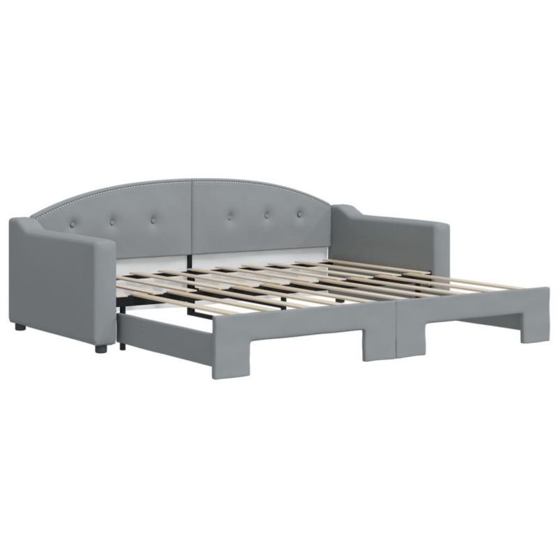 Sofa rozkładana WaszeMeble 90x190 cm Jasnoszary tkanina WM-3197540 1 szt.