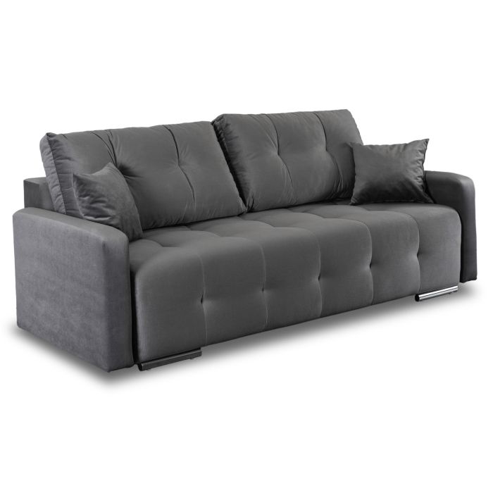 Sofa Mebel Elite FAVIO Kanapa Rozkładana z Funkcją Spania Wersalka Dwuosobowa Szara 1 szt