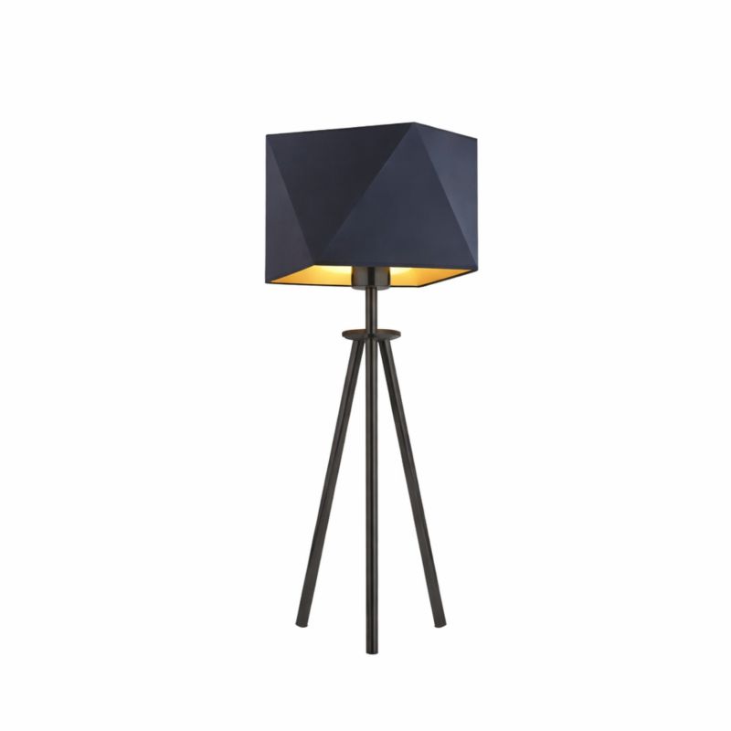 Lampka Nocna Volta Light Factory Deco Abażur Grafitowy ze złotem Diament 1xE27 1szt.