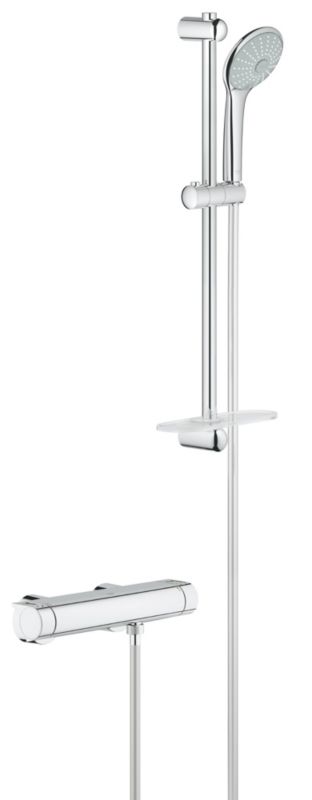 Bateria prysznicowa Grohe Grohtherm 2000 Chrom z termostatem CoolTouch, zestaw natryskowy Euphoria 1 szt.
