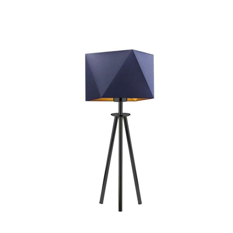 Lampka Nocna Volta Light Factory Deco Abażur Granatowy ze złotem Diament 1xE27 1szt.