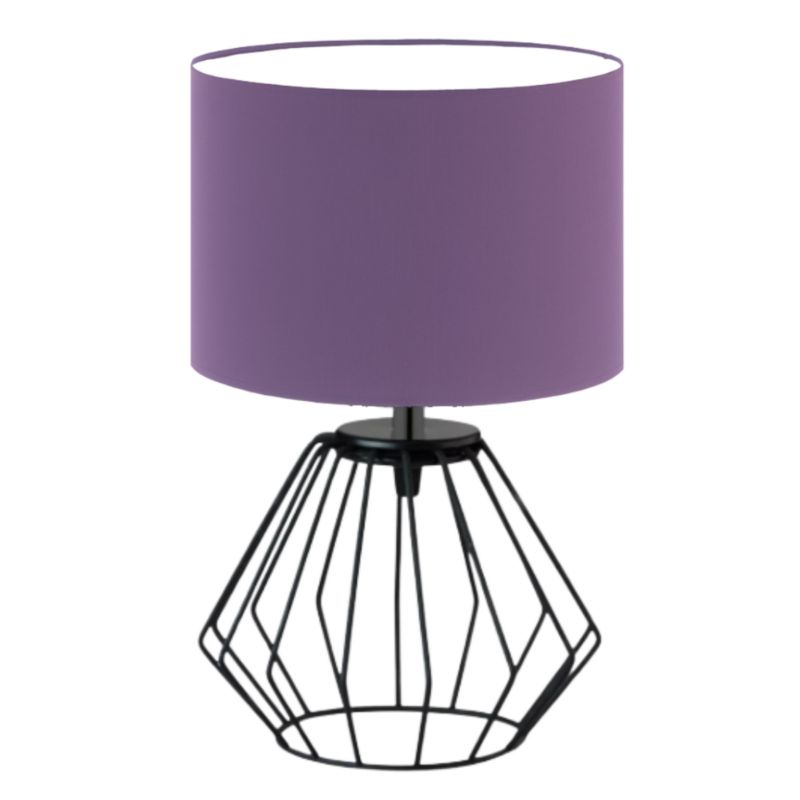 Lampka Nocna Volta Light Factory Lana Abażur Fioletowy 1xE27 1szt.