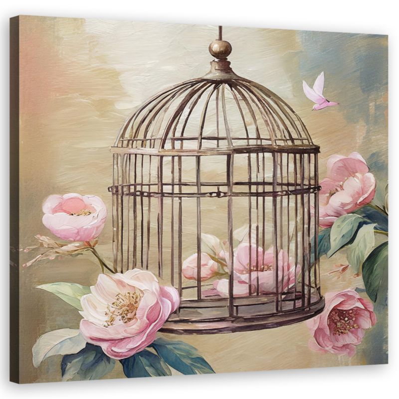 Obraz do salonu spa kuchni Feeby Shabby chic Akwarela Klatka 40x40cm 1szt