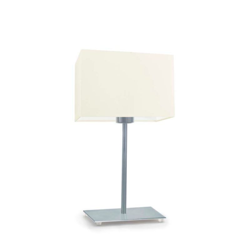 Lampka Nocna Volta Light Factory Moto Abażur Srebrny/Ecru Prostokąt 1xE27 1szt.